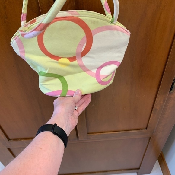 Margaret Smith vintage mini bag purse canvas hinged snap closure 8x6 7in drop - Picture 3 of 8